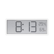 Digital Wall Clock with Humidity Display White