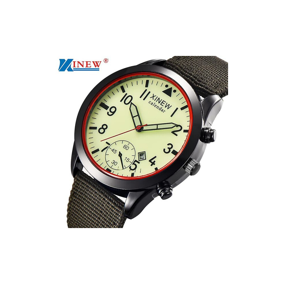 Men's Military Quartz Watch With Date And Luminous Black 962029636250