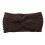 Knitted headband boho knot front brown one size 1