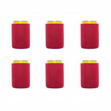 Beer Cooler Sleeve Soft Insulated Reusable Red