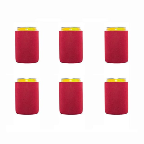 Beer Cooler Sleeve Soft Insulated Reusable Red