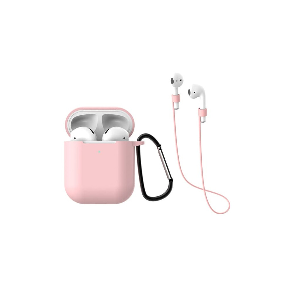 Silicone Airpods Case With Carabiner And Earphone Strap Pink 962029311461