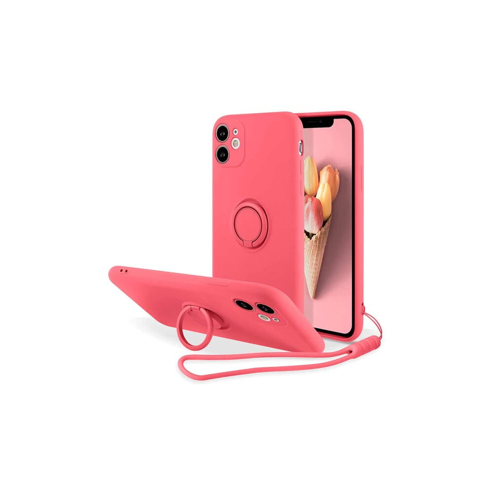 Iphone 12 Case Liquid Silicone Rose Shockproof With Pink 962125825428