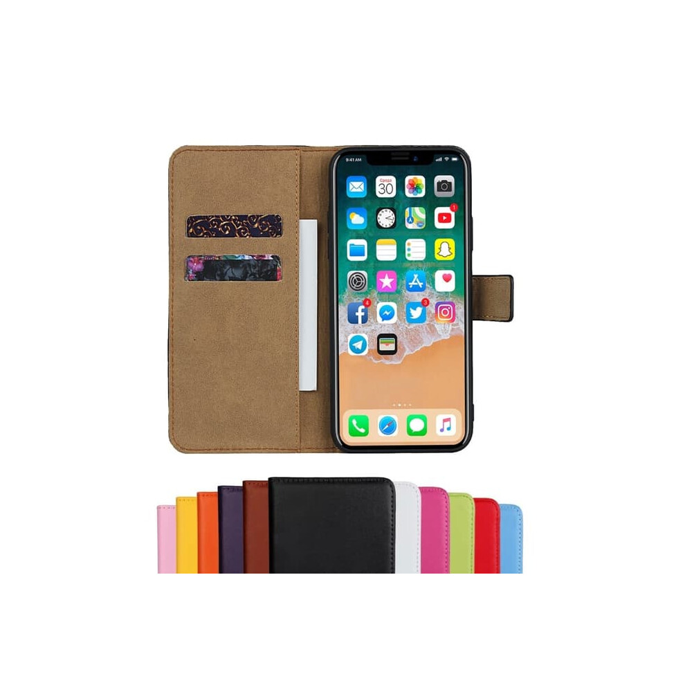 Iphone Xr Wallet Case Genuine Leather Orange 962029655145