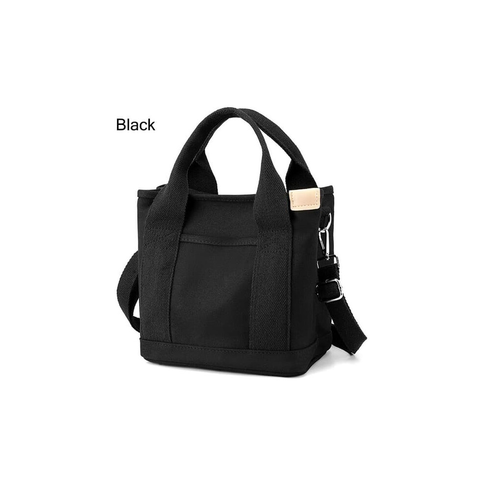 Canvas Tote Bag With Multiple Pockets 1 Pc Black 962029322559