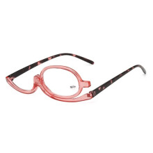 Occhiali da lettura girevoli per il trucco, pieghevoli, rosa, gradazione 3.50-3.50