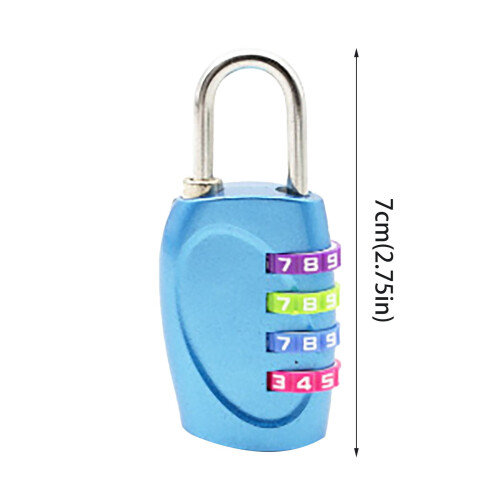 4-Digit Combination Padlock for Lockers and Cabinets Blue 2