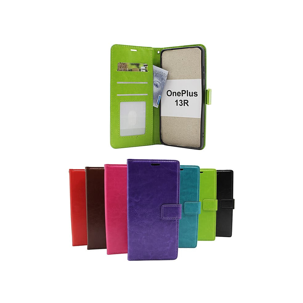 Oneplus 13R Wallet Case Crazy Horse Leather Red 962029310969