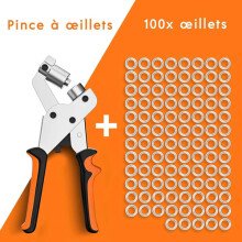 Eyelet Pliers with 100 Eyelets 10 mm Inner Diameter