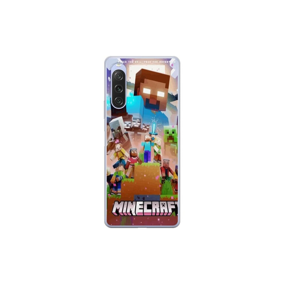 Sony Xperia 10 V Transparent Case Minecraft Design 962029293699