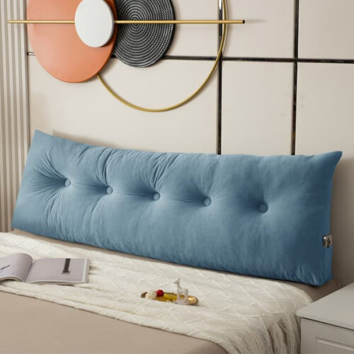 Wedge Pillow for Head Support Blue 150x40x12cm