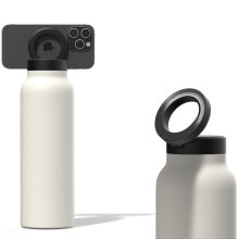 Insulated Water Bottle White 710ml with Magnetic Phone