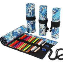 Pencil Case Organizer for Colored Pencils and Brushes Blue