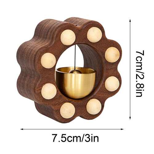 Brass Dopamine Doorbell Solid Wood 2.8x3 Inch 2