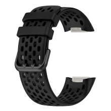 Zachte siliconen sportband met ventilatieopening, compatibel met Fitbit Charge 6/5, meerkleurig, stijl A.