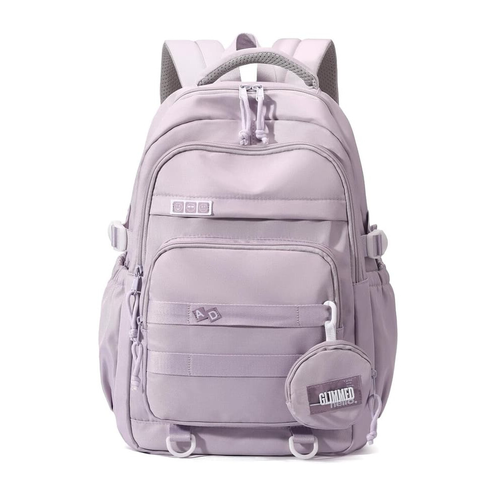 Aesthetic Backpack for Middle School Girls, Solid Color