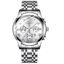 Men's wristwatch with silver bracelet
