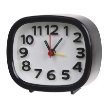Analog Alarm Clock Battery Operated Silent Night Light Desk