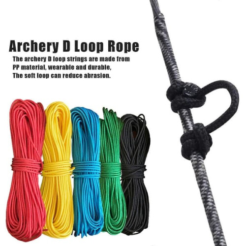 Archery D-Loop Rope for Compound Bow String, 3M Black