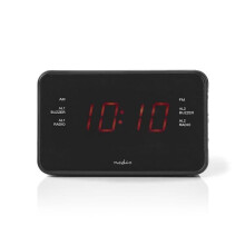 Nedis Digital Clock Radio Black with LED Display 2 Alarms