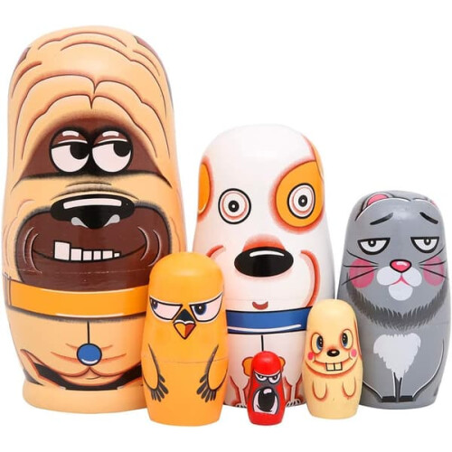 Wooden Russian Nesting Dolls Handmade Set
