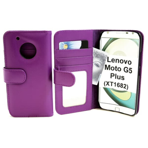 Capa carteira compatível com Lenovo Moto G5 Plus (XT1683) roxa