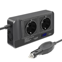 Car Inverter 12V to 220V 200W with LCD Display 2 AC Outlets
