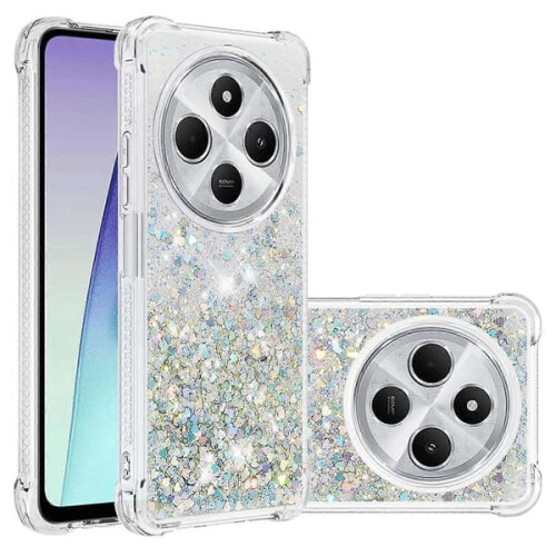 Xiaomi Redmi 14C 4G phone case silver hearts