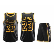 LeBron James basketball jersey set for kids black L