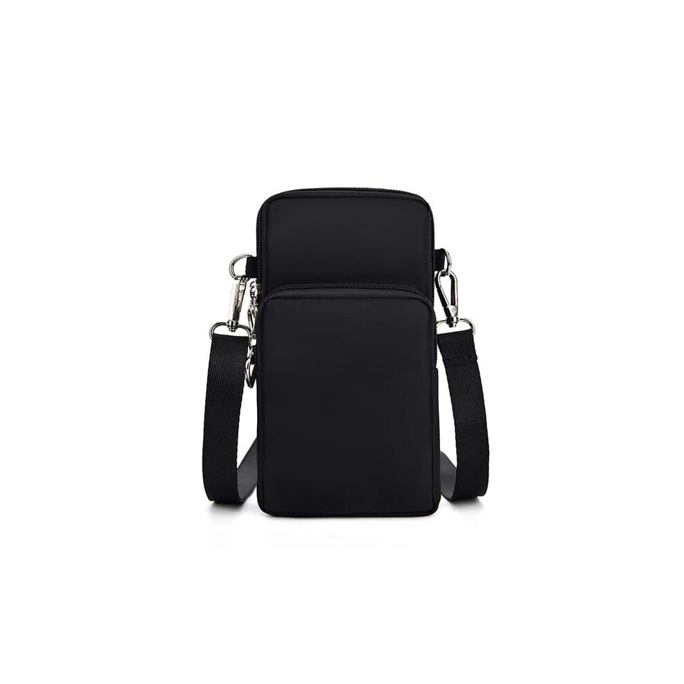 Mobile Phone Bag Nylon Polyester Shoulder Strap Black 962029301332