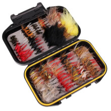 Fly Fishing Flies Kit with Box for Trout Salmon Bass 100 pcs