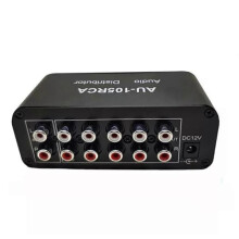 HiFi Stereo RCA Audio Splitter 1-in-5-out with Volume