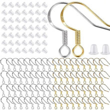 Silver and Gold Fish Ear Hooks for Jewelry Making 400 pcs