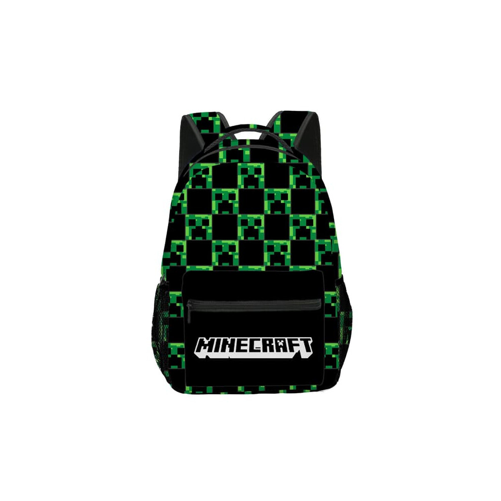 Minecraft backpack for boys black green creeper design