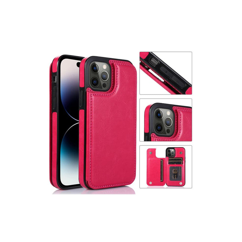 Iphone 14 Pro Max Case With Card Holder Rose Red 962125840223