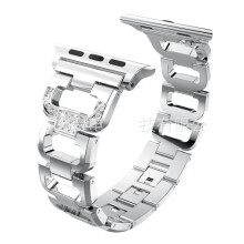Apple Watch band rhinestone D-shaped stainless steel silver