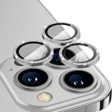 Hat Prince glitter lens cover for iPhone 16 Pro silver