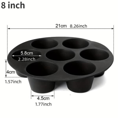 Forma de silicone para muffins, ideal para fritadeira a ar (8 polegadas). 2