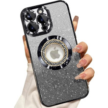 Cás caillte le haghaidh Cás Glitter Maighnéadach atá comhoiriúnach le iPhone16Pro, atá comhoiriúnach le MagSafe, caol, turraingdhíonach,