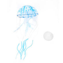Aquarium silicone luminous jellyfish ornament small blue