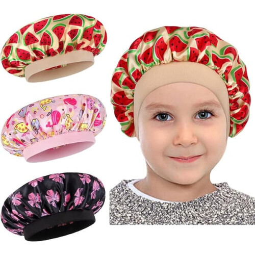 Silk Satin Bonnet for Children - 3 Pack