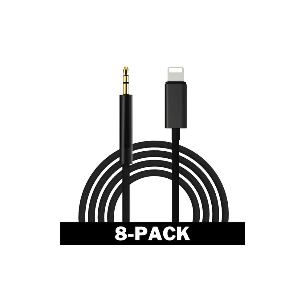 Lightning To Aux 3.5Mm Cable 8-Pack Black 962029314127