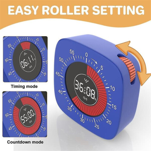 Visuel timer til børn, digital lydløs nedtælling, 60 minutter 2