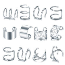 Fake Helix Piercing Ear Cuff Silver 12-Pack