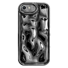Συμβατή με θήκη τηλεφώνου Electroplated Meteorite TPU Texture - WELLNGS Black για συμβατότητα με iPhone