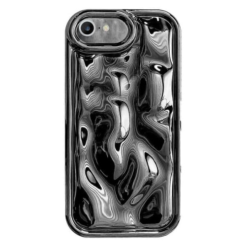 Συμβατή με θήκη τηλεφώνου Electroplated Meteorite TPU Texture - WELLNGS Black για συμβατότητα με iPhone