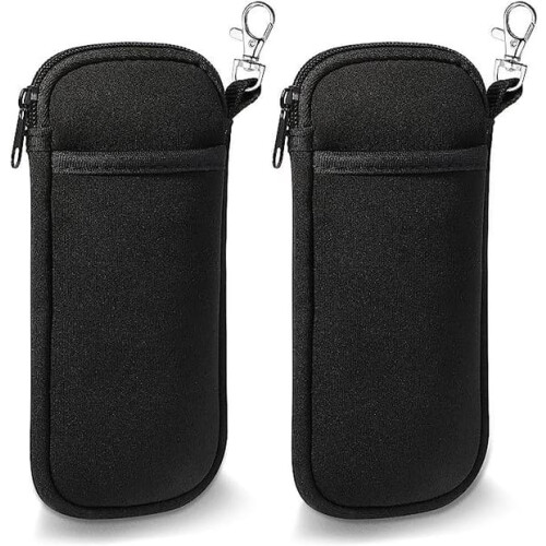 Glasses Case Double Soft Fabric with Carabiner 2-Pack