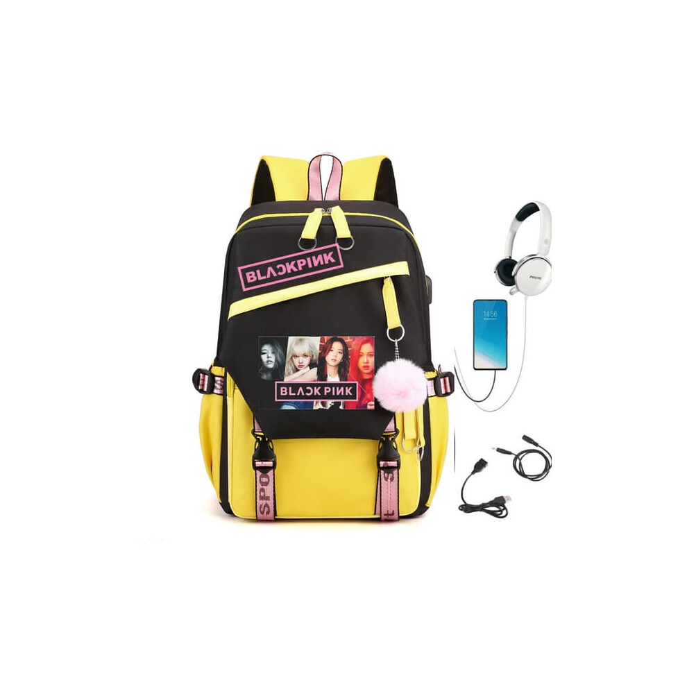 BLACKPINK backpack yellow school bag for girls