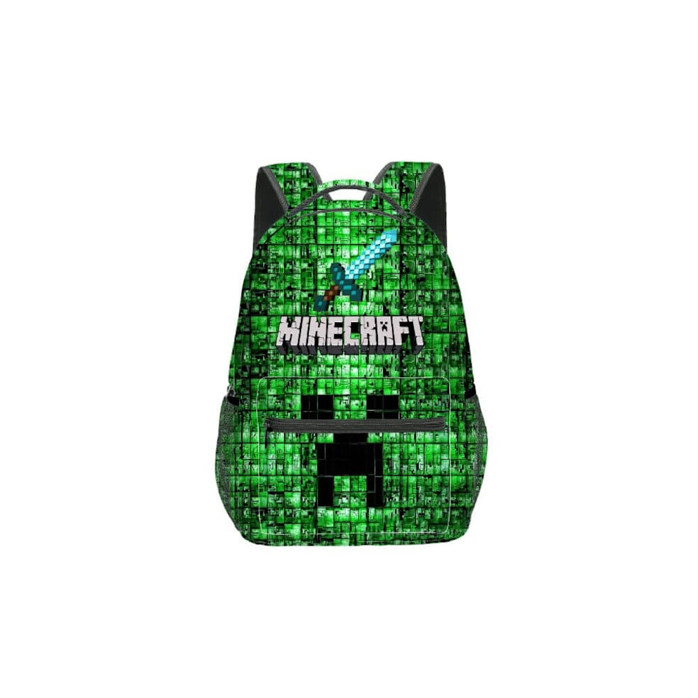 Minecraft backpack for kids black with creeper zombie