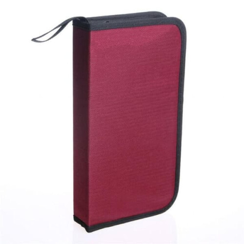 CD case red storage for CDs and DVDs